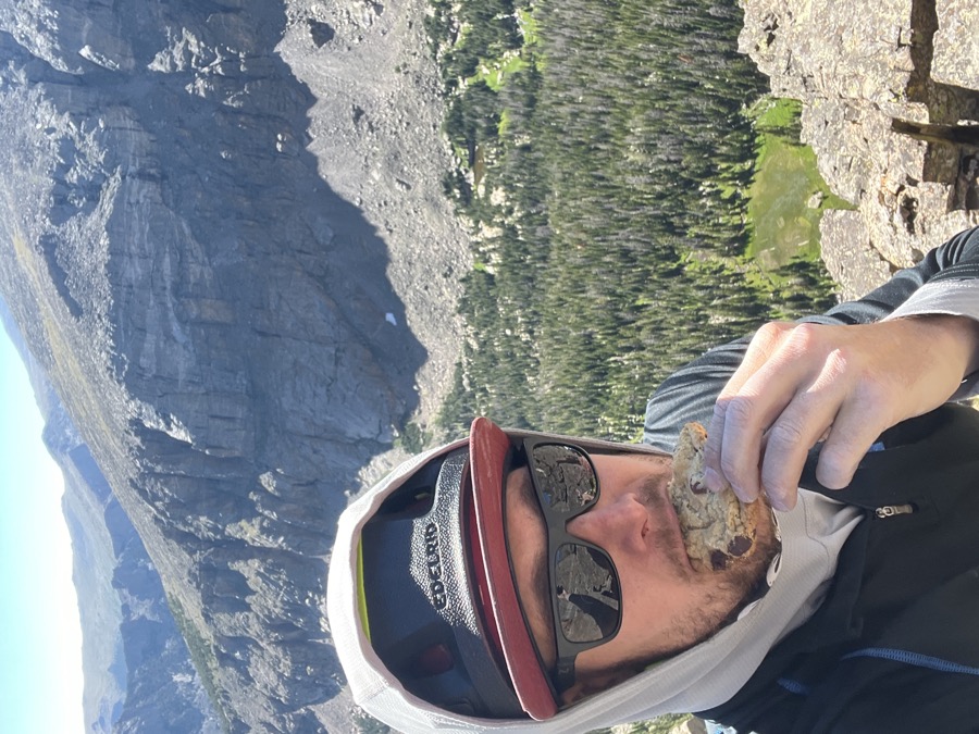 Chris Johnson rock climbing